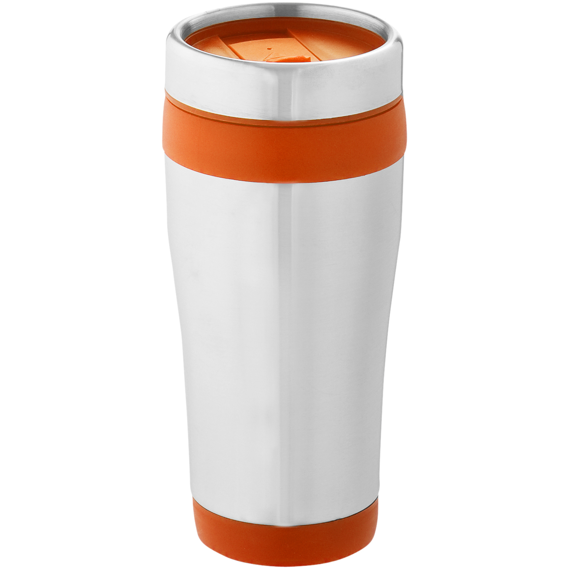 Elwood Travel Tumbler in silver and orange