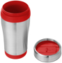 Elwood Travel Tumbler in silver and red with lid off