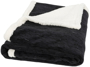 Heathered fleece plaid blanket in black