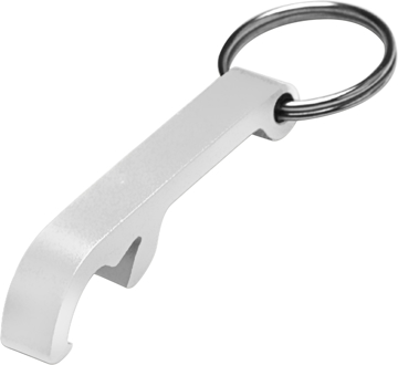 Keyring and bottle opener in silver