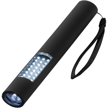 Magnetic 28 LED Torch in black with light on