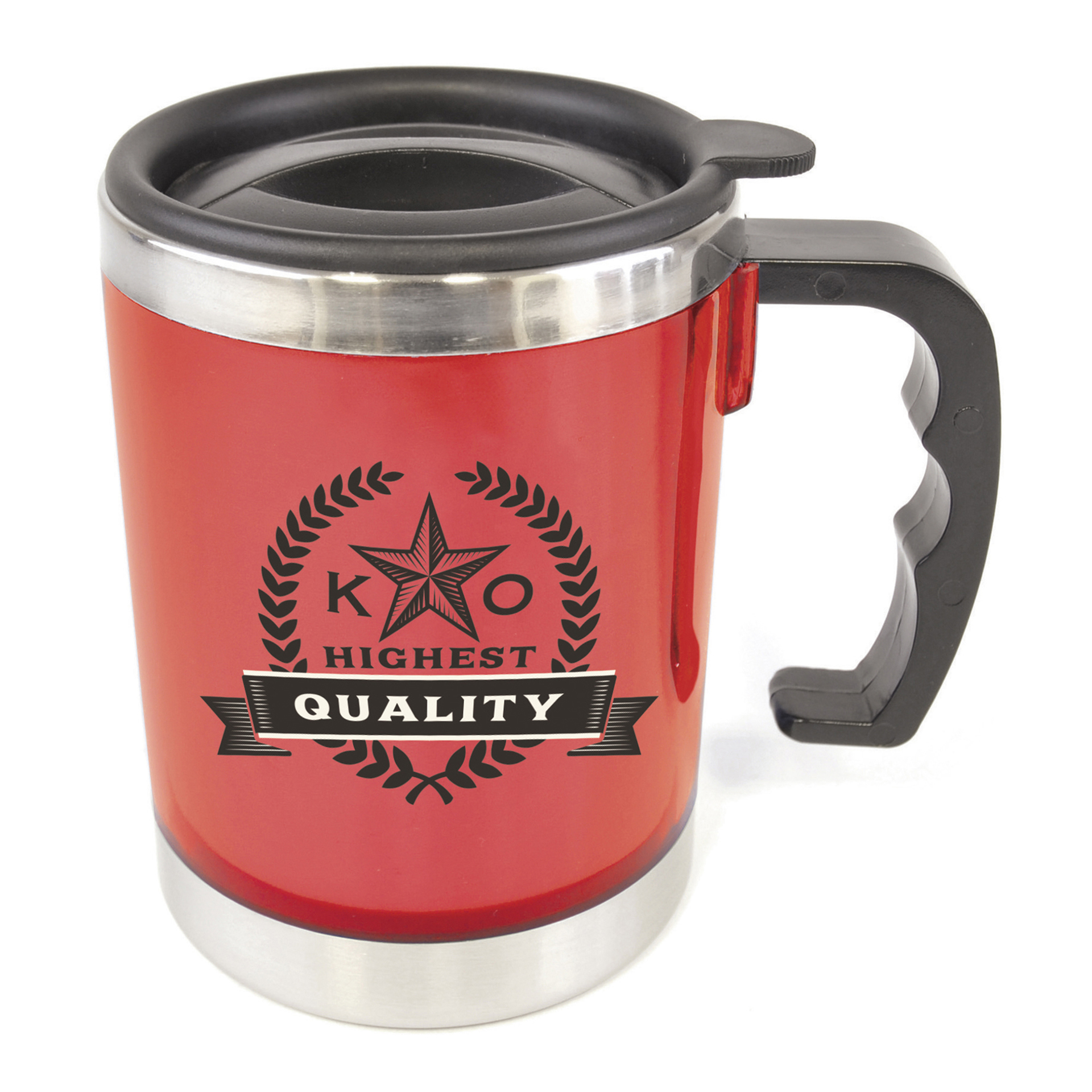 Matisse Travel Mug in red with 2 colour print logo