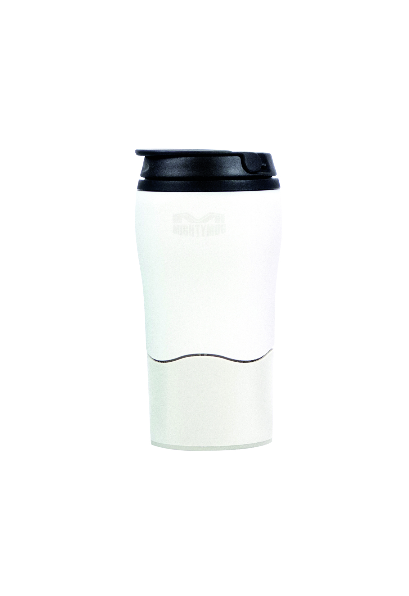 Mighty Mug Solo Travel Mug in white with black lid