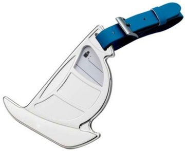 Metal Boat Luggage Tag With Blue Strap