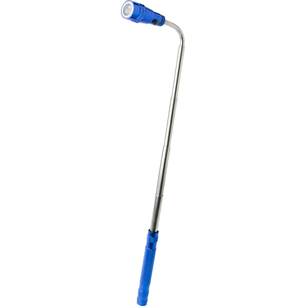 Telescopic Aluminium metal torch in blue extended