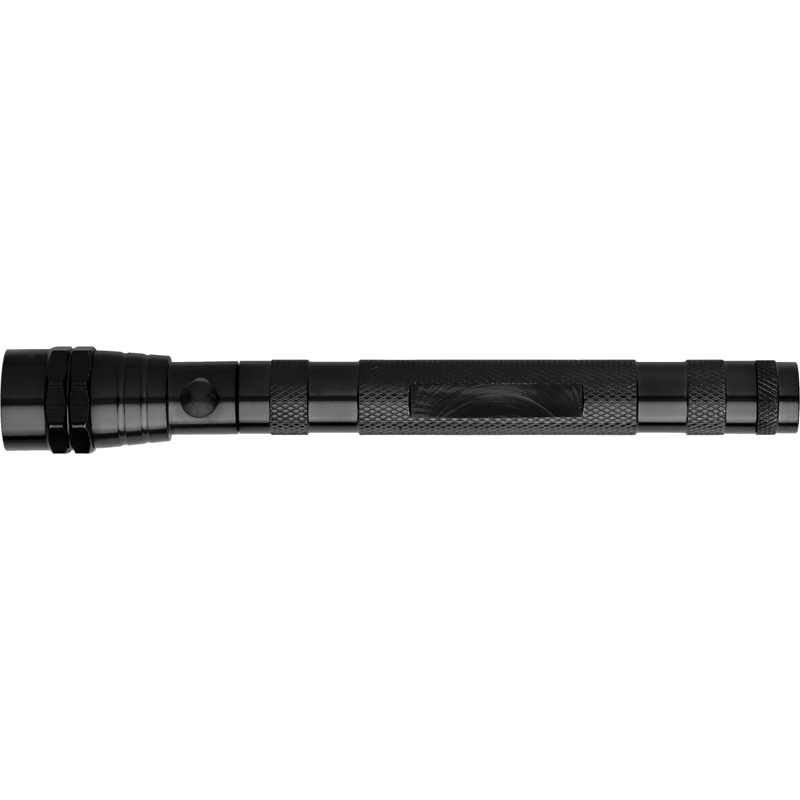 Telescopic Aluminium metal torch in black