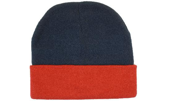 Acrylic Beanie in navy and red
