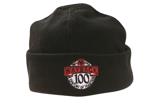 Micro Fleece Beanie in black with full colour logo