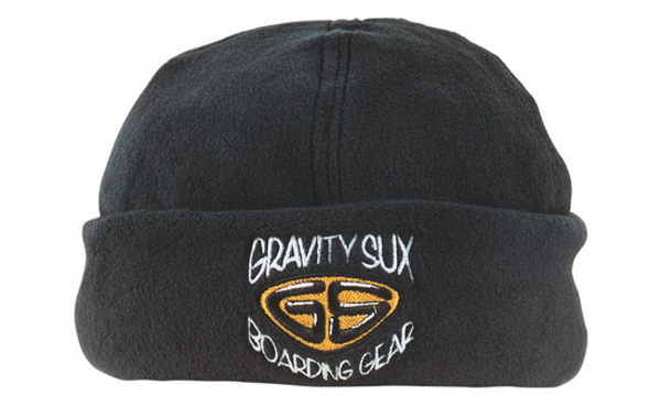 Polar Fleece Beanie in black with 3 colour logo