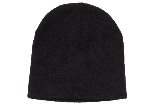 Rolled Down Acrylic Beanie in black