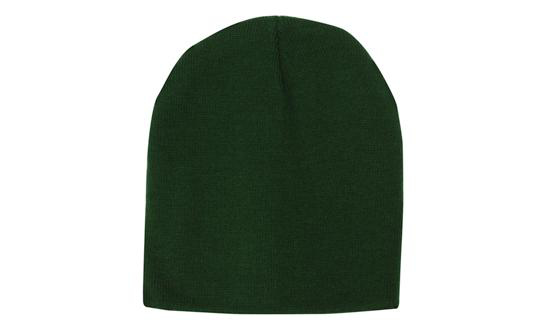 Rolled Down Acrylic Beanie in green