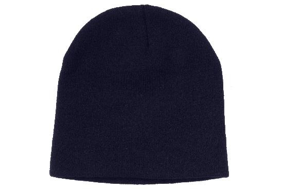 Rolled Down Acrylic Beanie in navy