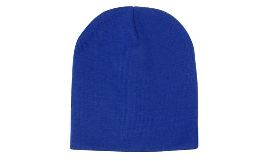 Rolled Down Acrylic Beanie in blue