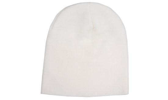 Rolled Down Acrylic Beanie in white