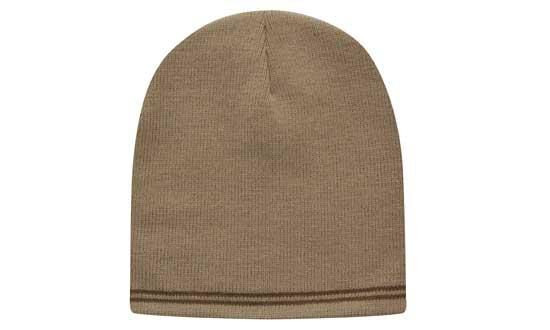 Skull Acrylic Beanie in beige