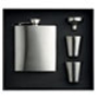 Annaska Hip Flask in silver with satin finish, 2 cups and bottleneck in box