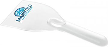 Frosted Ice Scraper in white with 2 colour print logo
