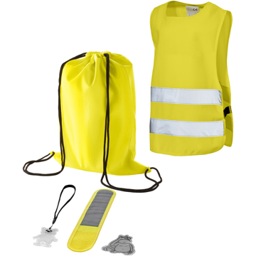 yellow reflective 5 piece children's safety set 