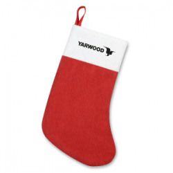 Large Christmas stocking in red and white with 1 colour print logor