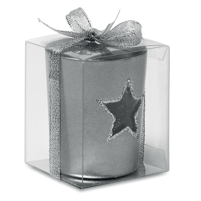 Shiny Star Tealight in silver in box