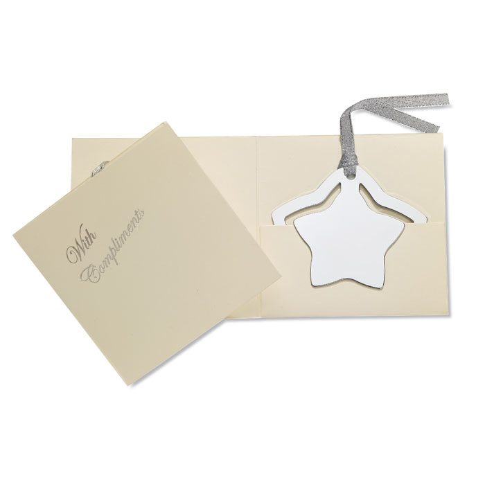 Star Shape Bookmark in silver in packaging