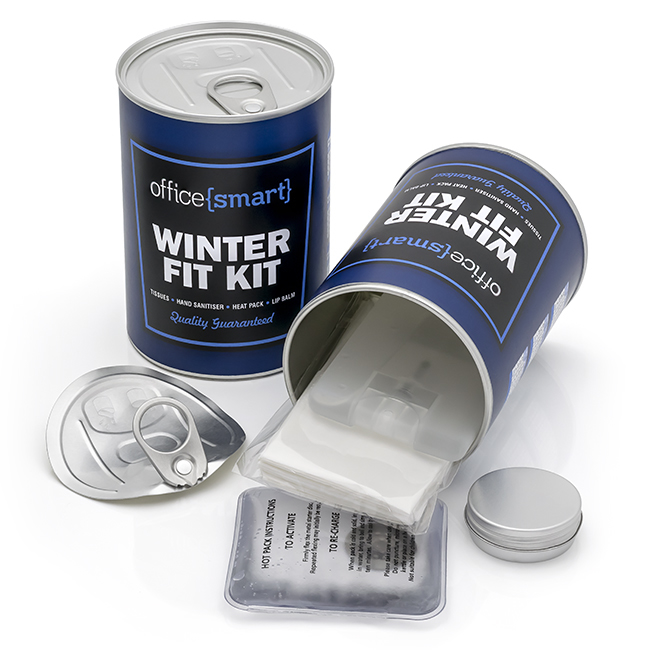 Winter Fit Kit in blue with contents shown