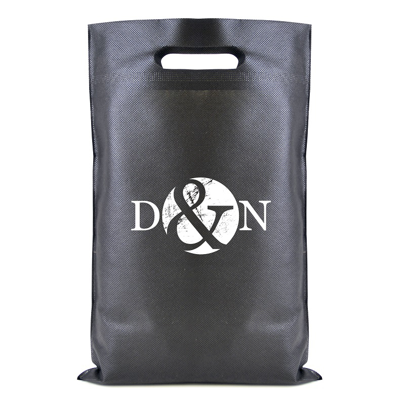 black exhibition bag branded with a logo