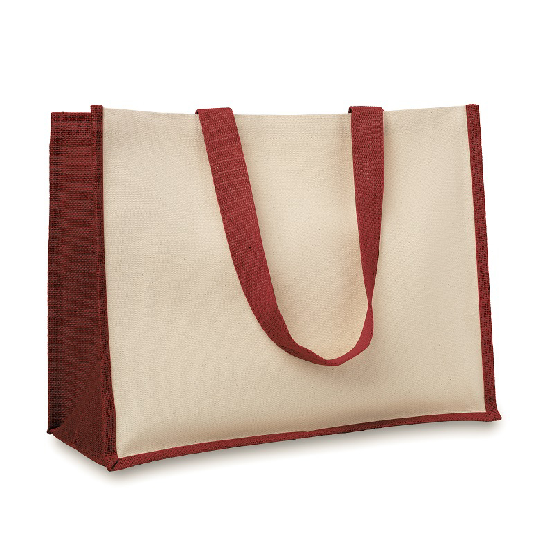 Red and cream shopper bag