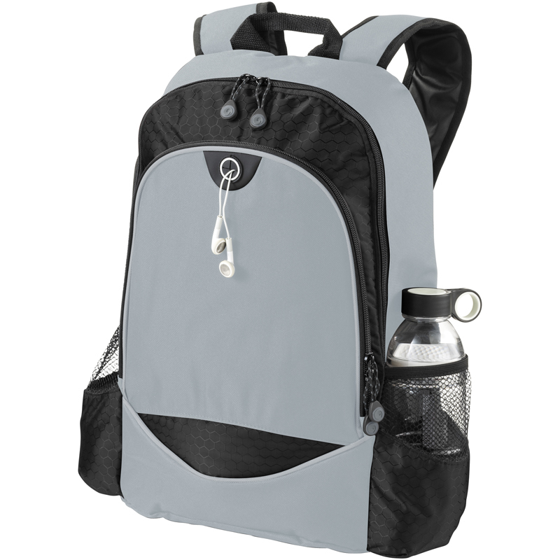 Benton 15" laptop Backpack in grey and black