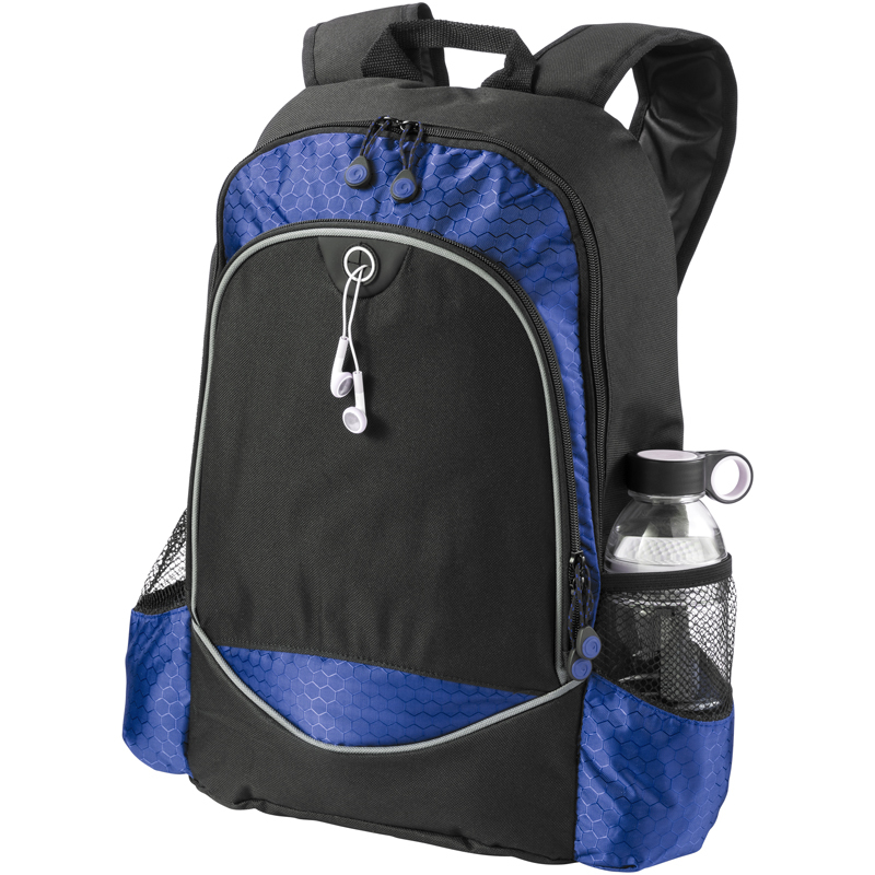 Benton 15" laptop Backpack in black and blue