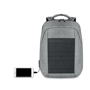 Tokyo Solar Rucksack with Solar Panel in grey showing charger