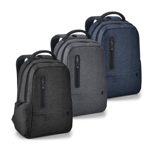 Boston Laptop Backpack in black, grey and navy