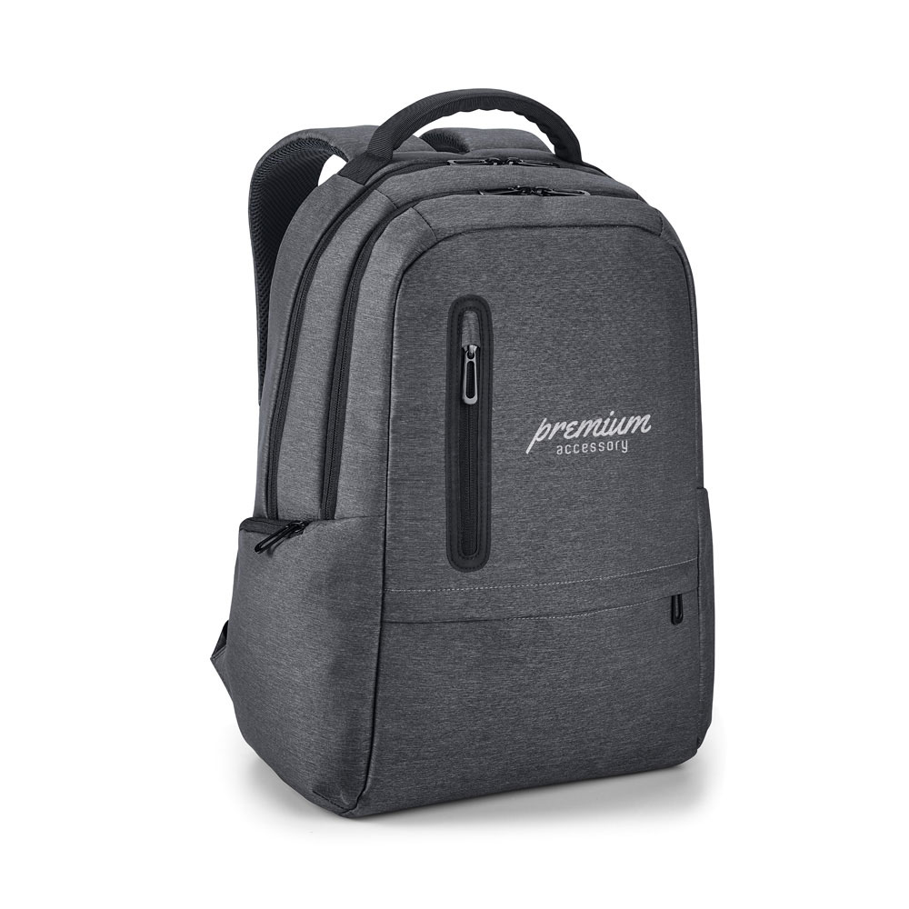 Boston Laptop Backpack in grey with 1 colour logowith