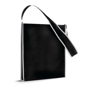Shoulder shopping bag in black with white trim