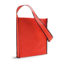 Shoulder shopping bag in red with black trim