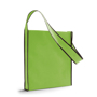 Shoulder shopping bag in green with black trim