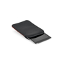 Tablet pouch in black with red stitching