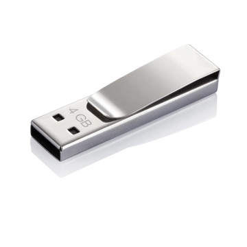 USB stick clip Tag in silver with 4GB engraved
