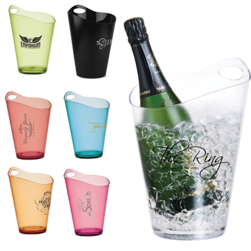 plastic wine ice bucket cooler in a range of colours