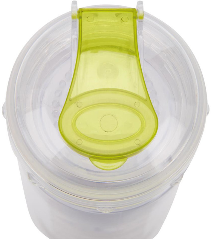 clear bottle lid with green flip top 