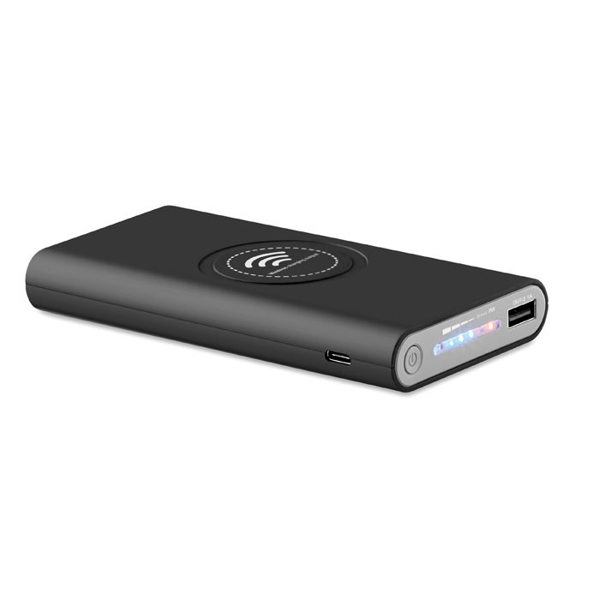 Wireless charging power bank in black