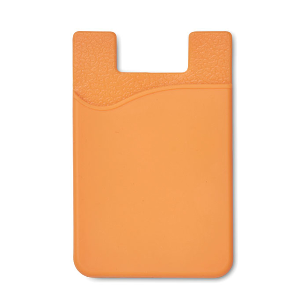 Silicon Phone Card Holder in orange