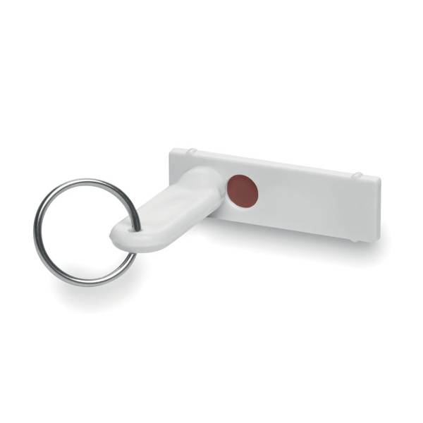 Webcam Blocker in white on keyring