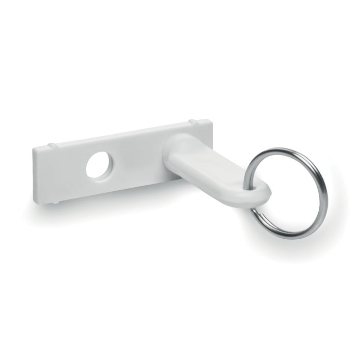 Webcam Blocker in white on keyring