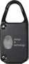 T10 fingerprint padlock in black showing back of padlock