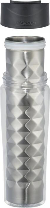 Traverse Insulating Tumbler in silver with lid off