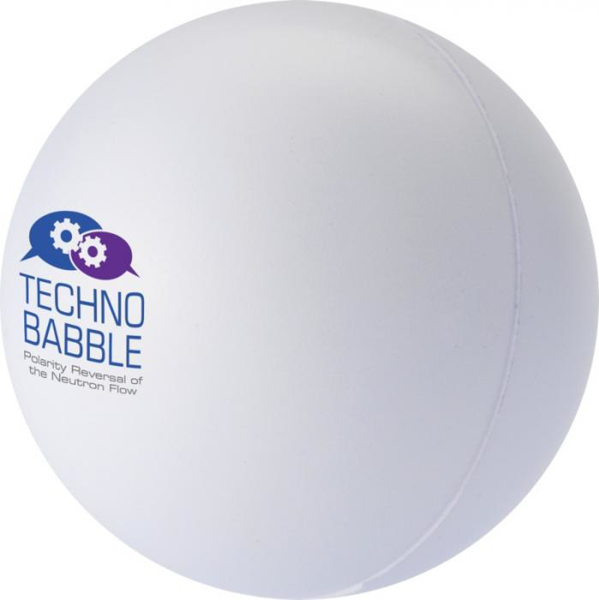 Stress Balls in white with 3 colour print logo