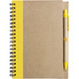 Recycled Notepad and Pen with yellow trim and colour match pen