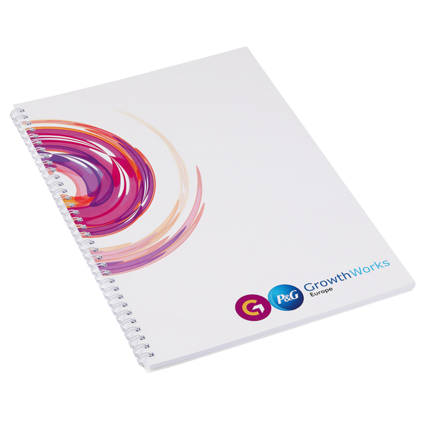 Full Colour Notebooks with white cover and full colour digital print on the front