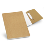 Recycled Notepad in brown showing lined pages and pocket at back of notepad